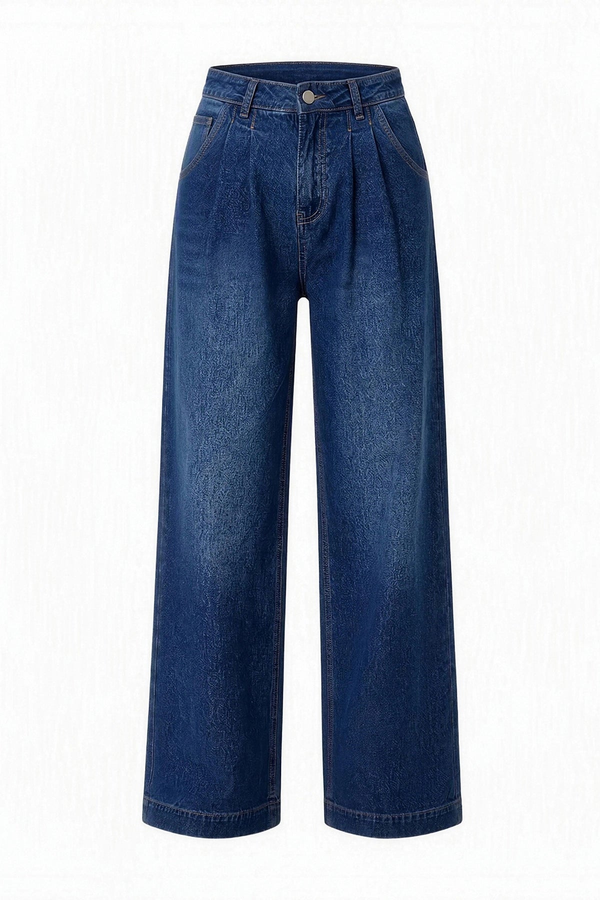 Womens Navy Baggy Wide Leg Jeans| CicyBell
