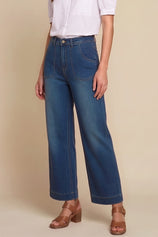 Womens Navy Baggy High Waisted Jeans | CicyBell