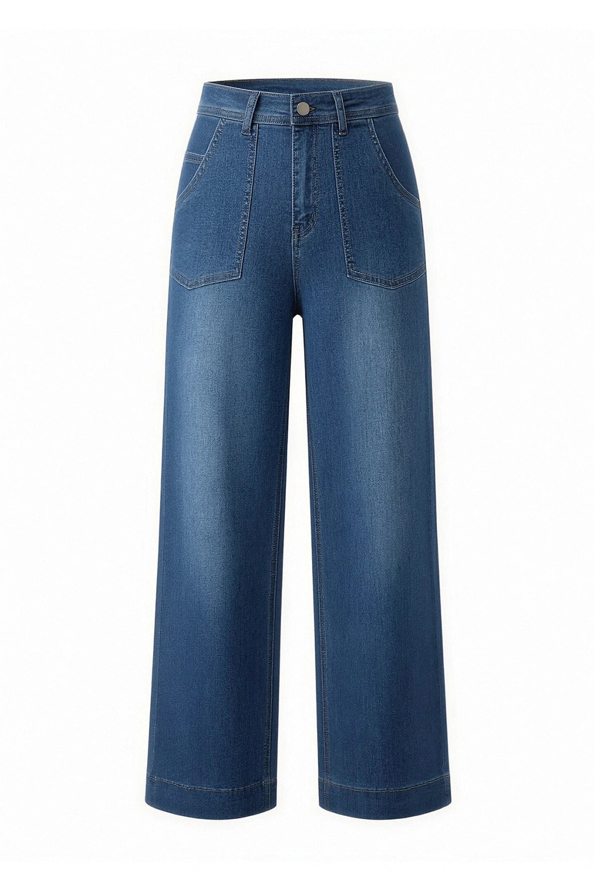 Womens Navy Baggy High Waisted Jeans | CicyBell