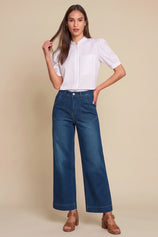 Womens Navy Baggy High Waisted Jeans | CicyBell