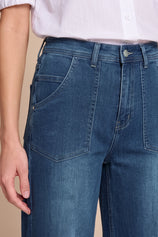 Womens Navy Baggy High Waisted Jeans | CicyBell