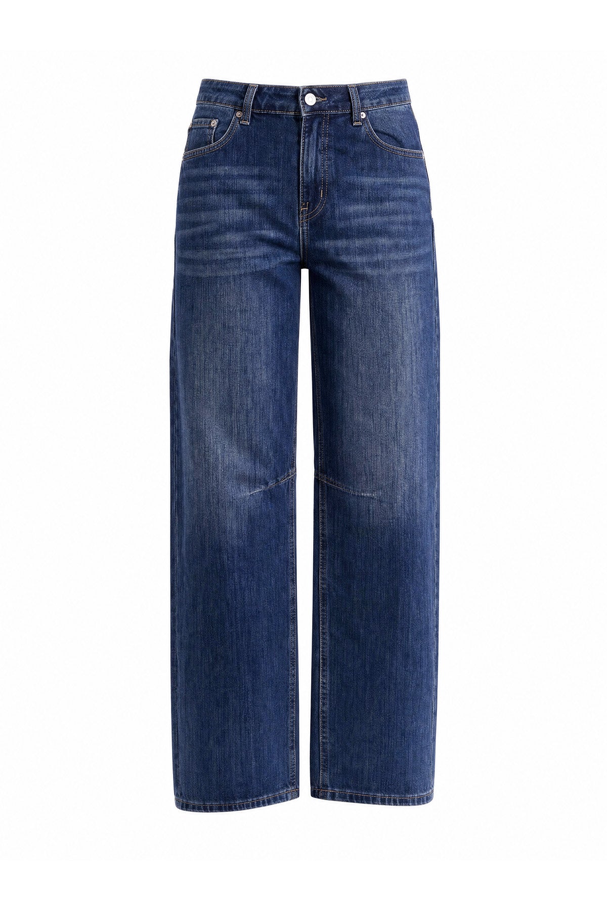 Women Navy Casual Barrel Cropped Jeans | CicyBell