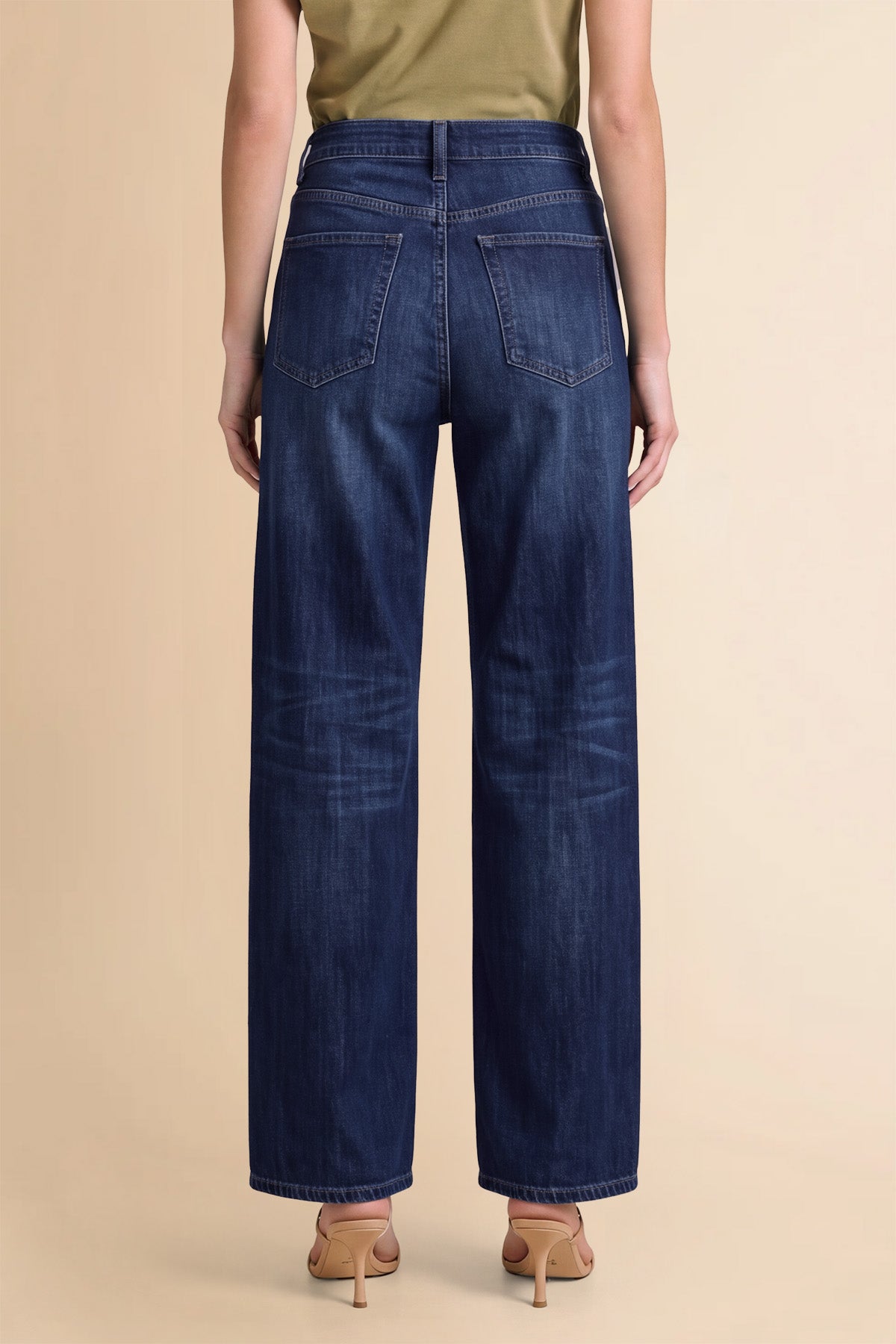 Women Navy Casual Barrel Cropped Jeans | CicyBell