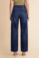 Women Navy Casual Barrel Cropped Jeans | CicyBell