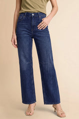 Women Navy Casual Barrel Cropped Jeans | CicyBell