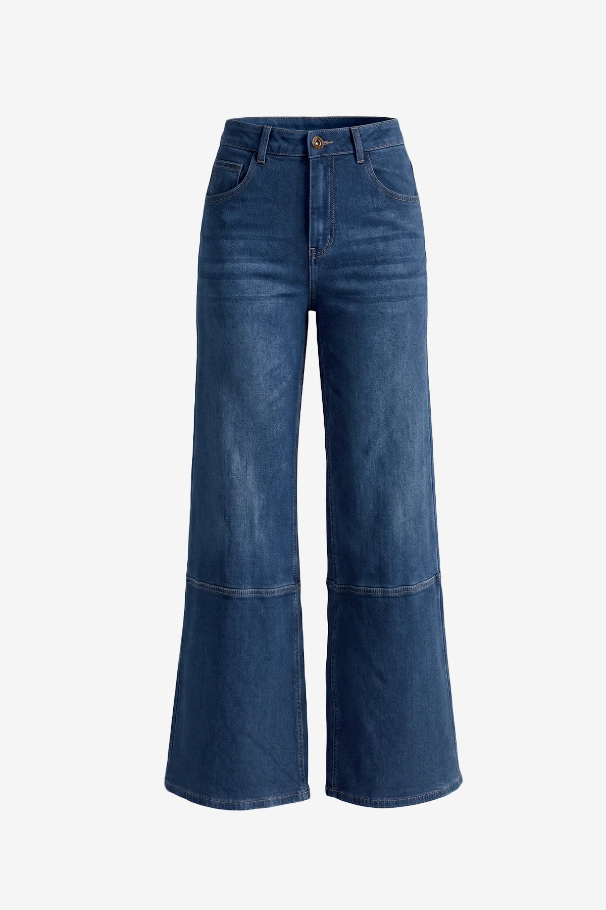 Womens Navy High Waisted Bell Bottom Jeans| CicyBell