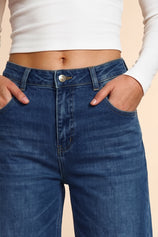 Womens Navy High Waisted Bell Bottom Jeans| CicyBell