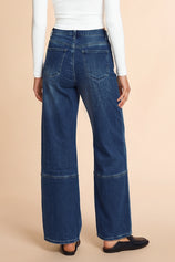Womens Navy High Waisted Bell Bottom Jeans| CicyBell