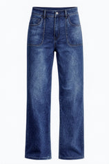 Womens Navy High Waisted Jeans | CicyBell