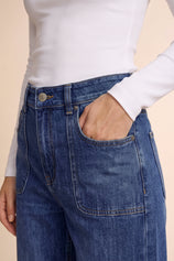 Womens Navy High Waisted Jeans | CicyBell