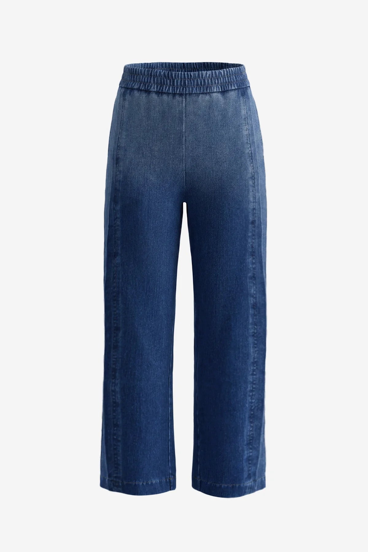 Womens Navy Casual Wide Leg Jeans | CicyBell