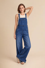 Womens Navy Bib Denim Overalls | CicyBell