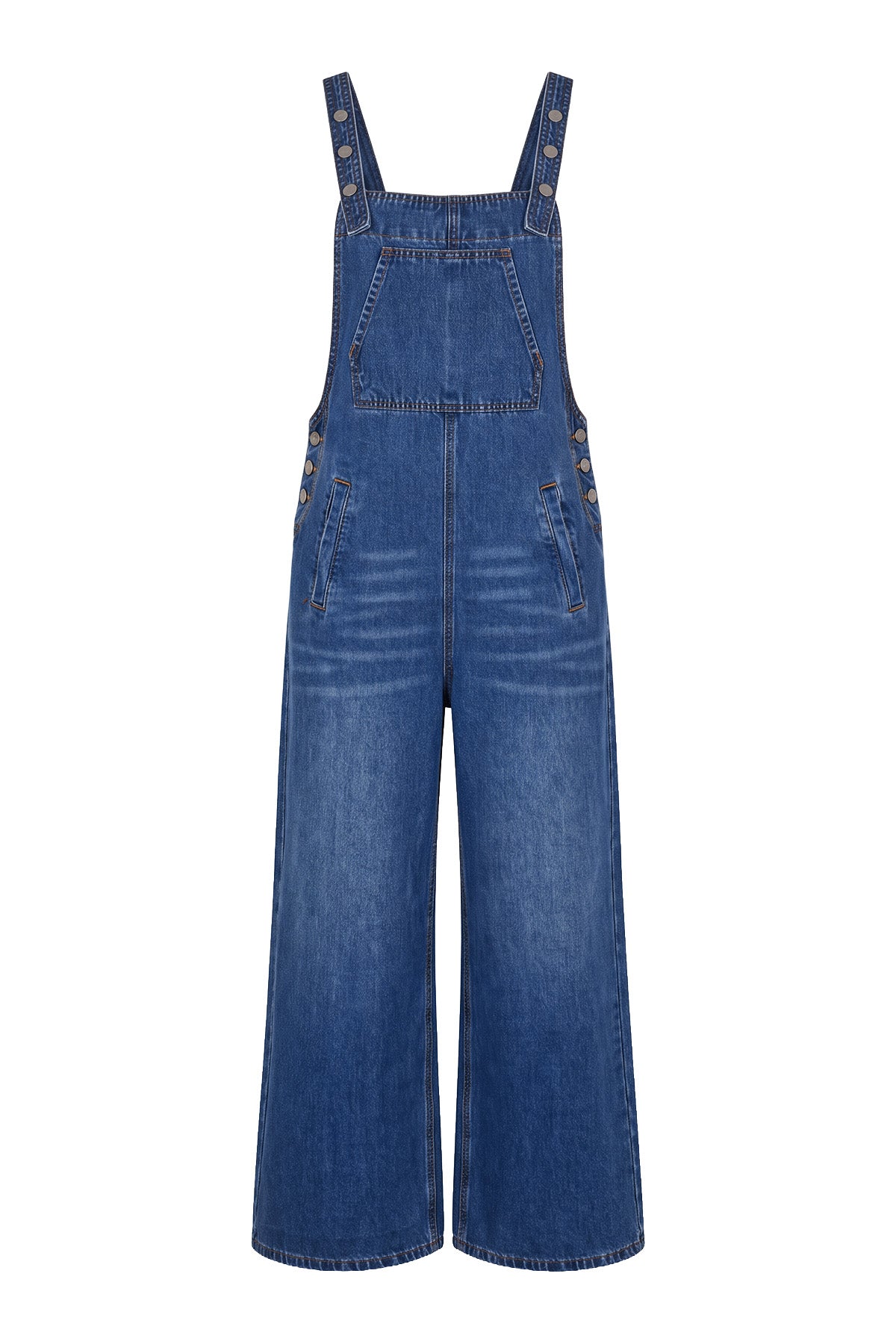 Womens Navy Bib Denim Overalls | CicyBell