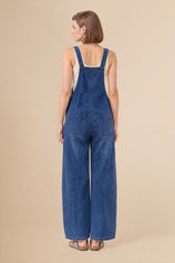 Womens Navy Bib Denim Overalls | CicyBell