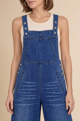 Womens Navy Bib Denim Overalls | CicyBell