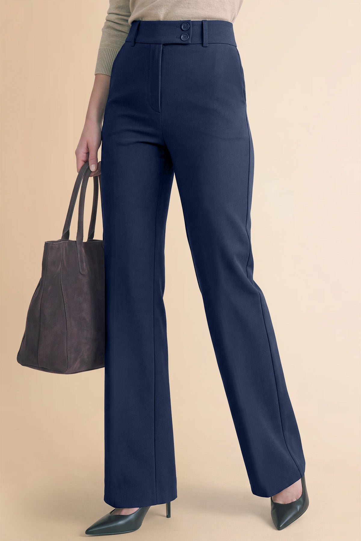 Womens Navy Dress Work Pants | CicyBell
