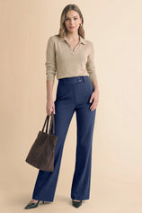 Womens Navy Dress Work Pants | CicyBell