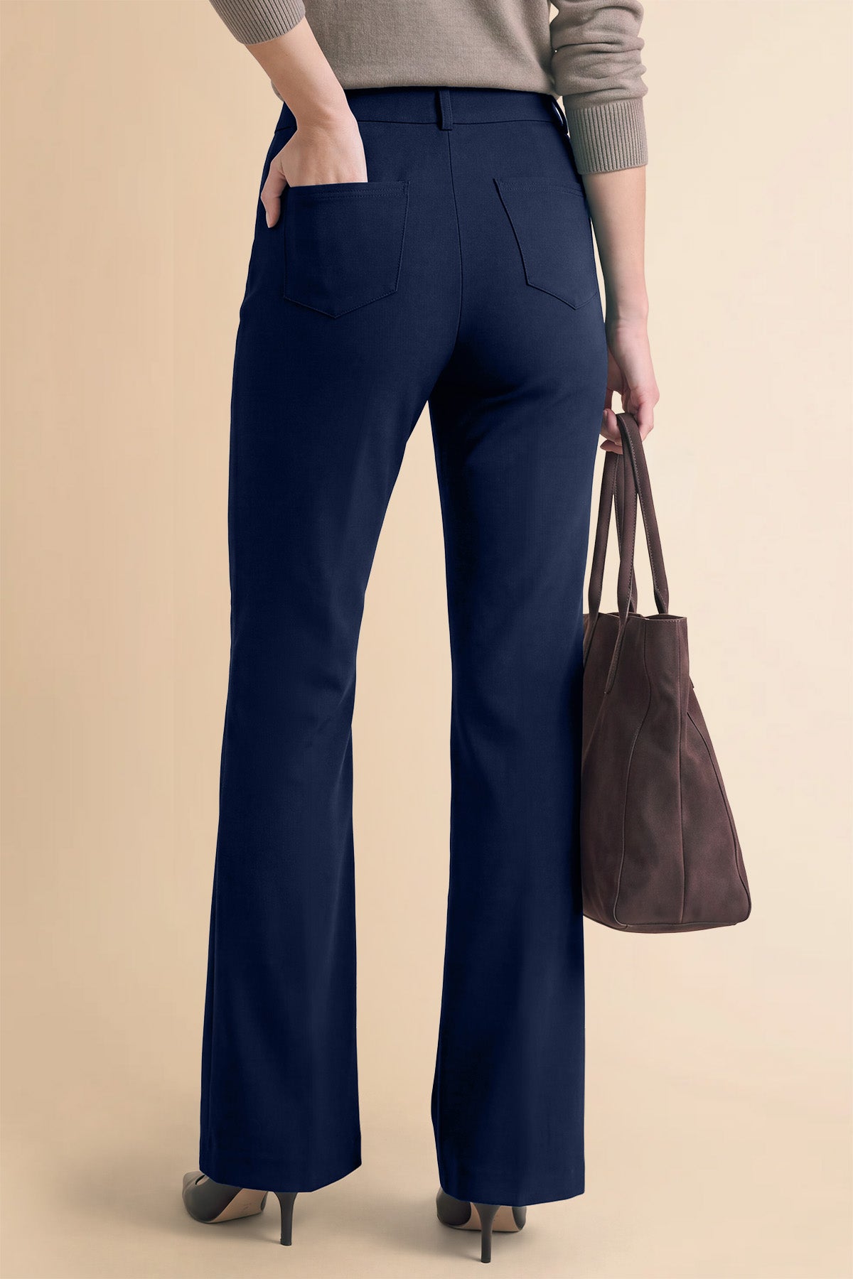 Womens Navy Dress Work Pants | CicyBell