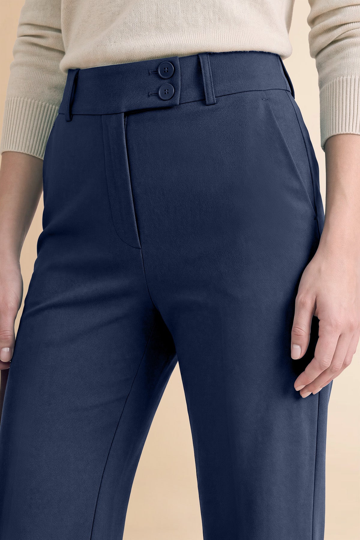Womens Navy Dress Work Pants | CicyBell