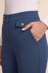 Womens Navy Flared Dress Pants | CicyBell