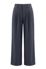 Womens Navy Business Wide Leg Dress Pants | CicyBell