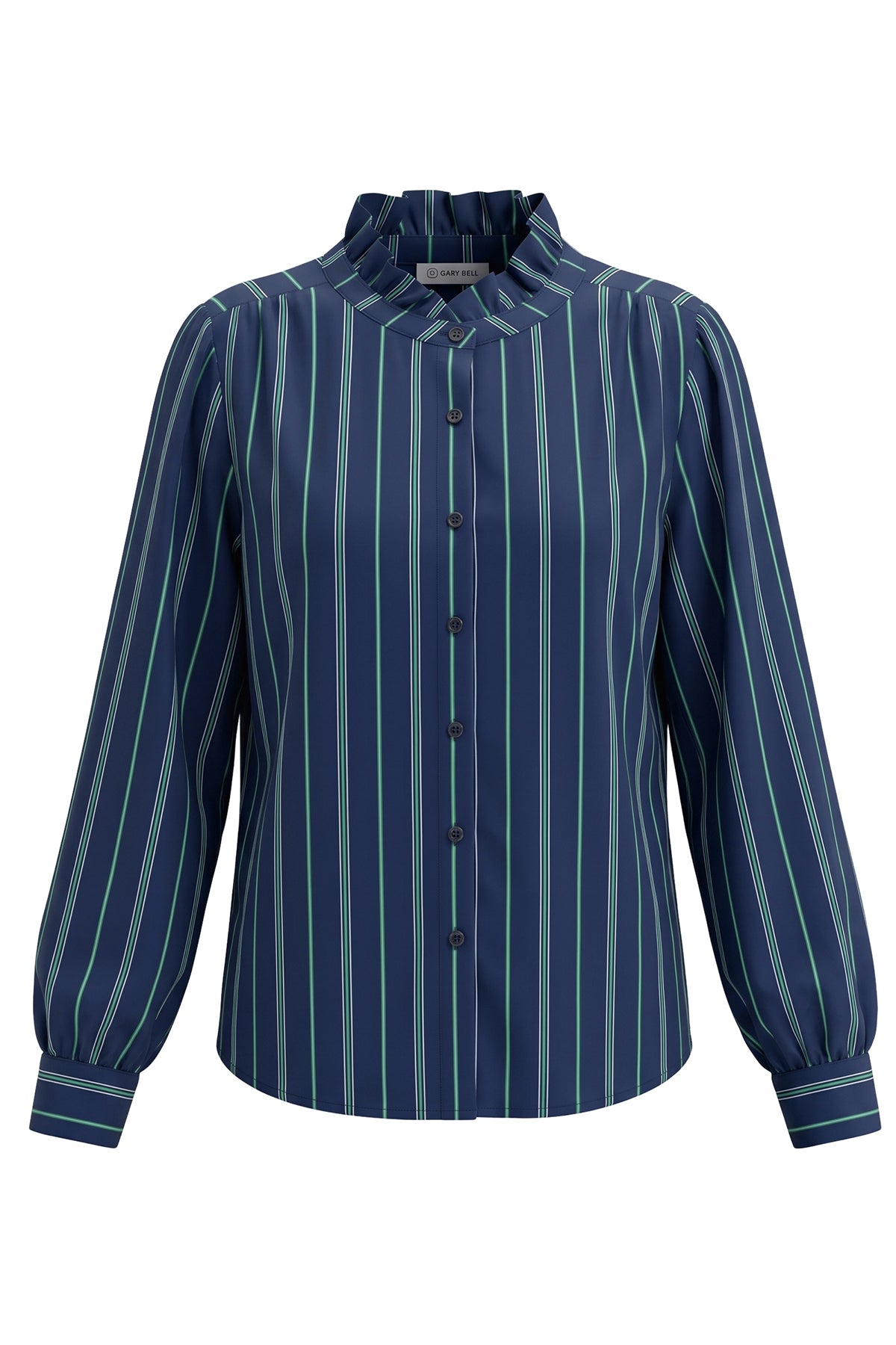 Womens Navy Striped Button Down Shirts | CicyBell