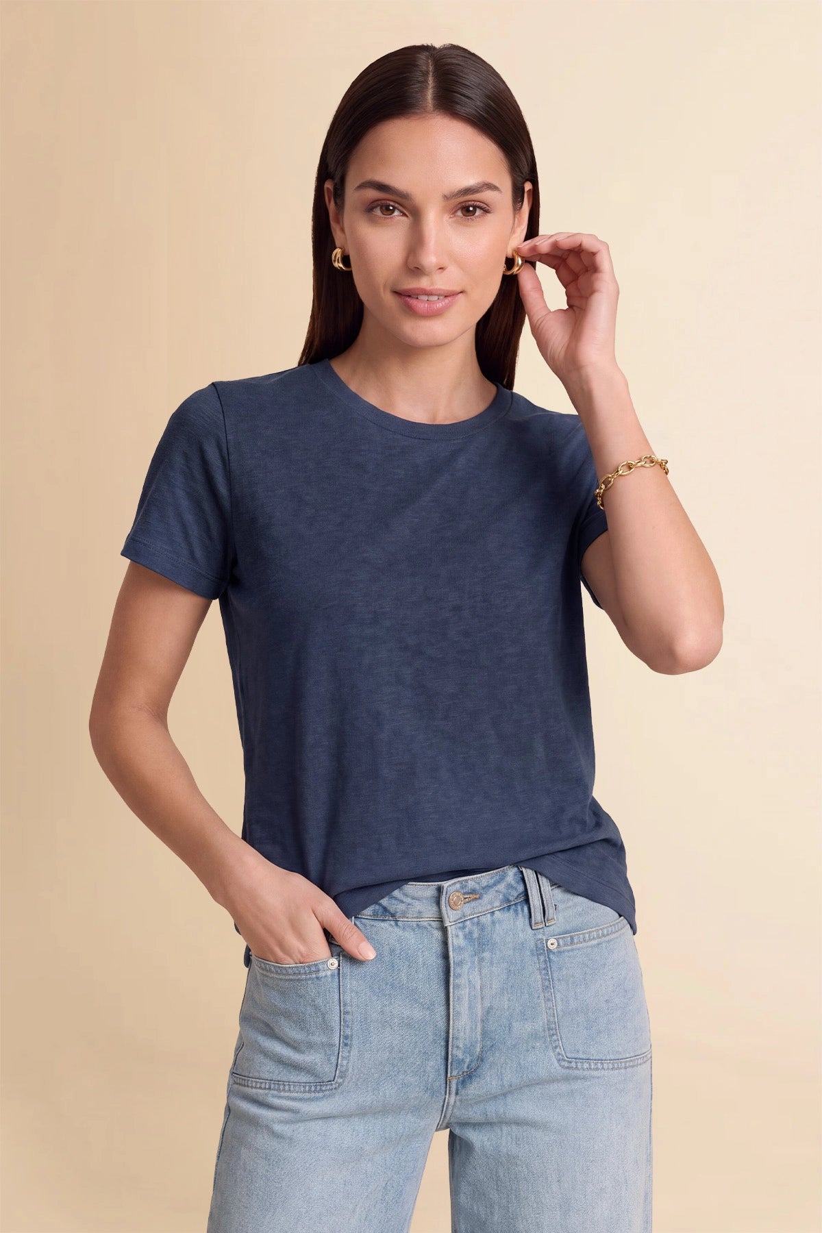 Womens Navy Short Sleeve Shirts | CicyBell