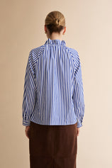 Womens Navy Striped Bow Tie Shirts | CicyBell