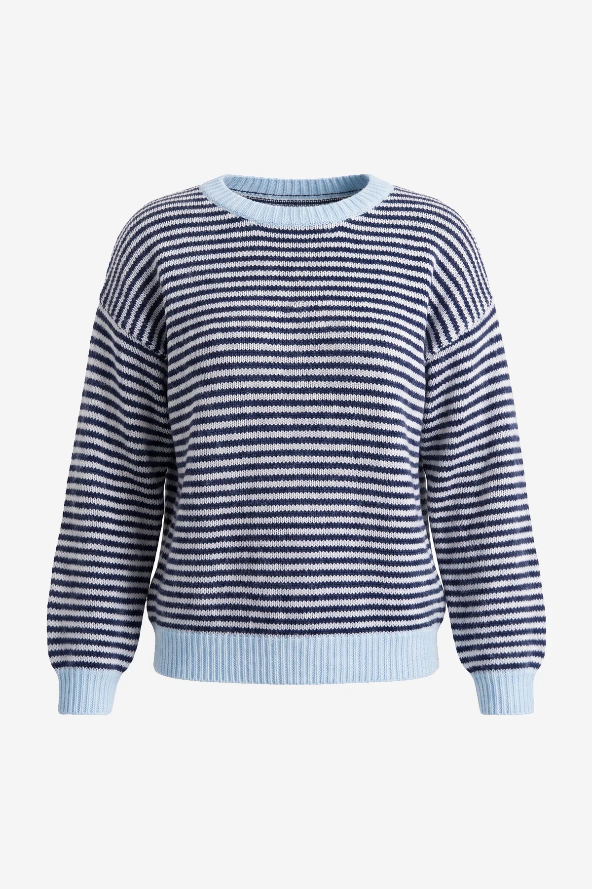 Womens Navy Color Block Striped Sweater | CicyBell