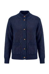 Womens Navy Chunky Sweaters Cardigan | Cicy Bell