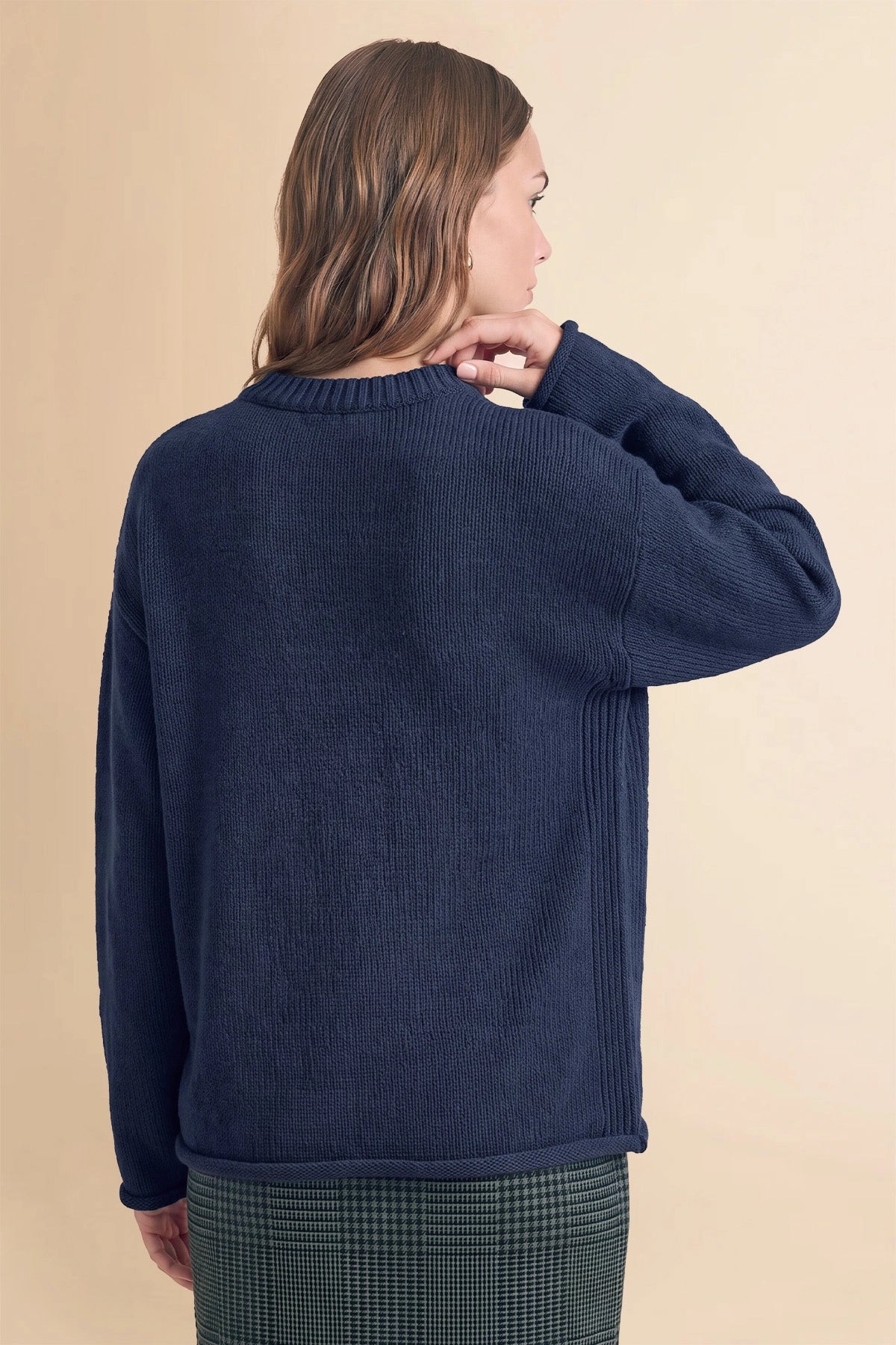 Womens Navy Long Sleeve Sweater | CicyBell