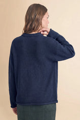 Womens Navy Long Sleeve Sweater | CicyBell
