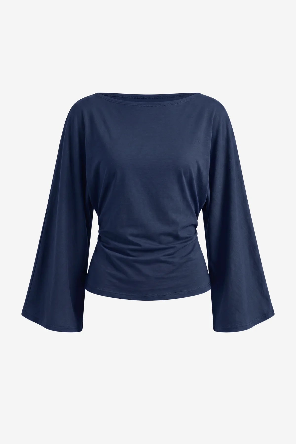 Women Navy Long Sleeve Wrap Tops | CicyBell