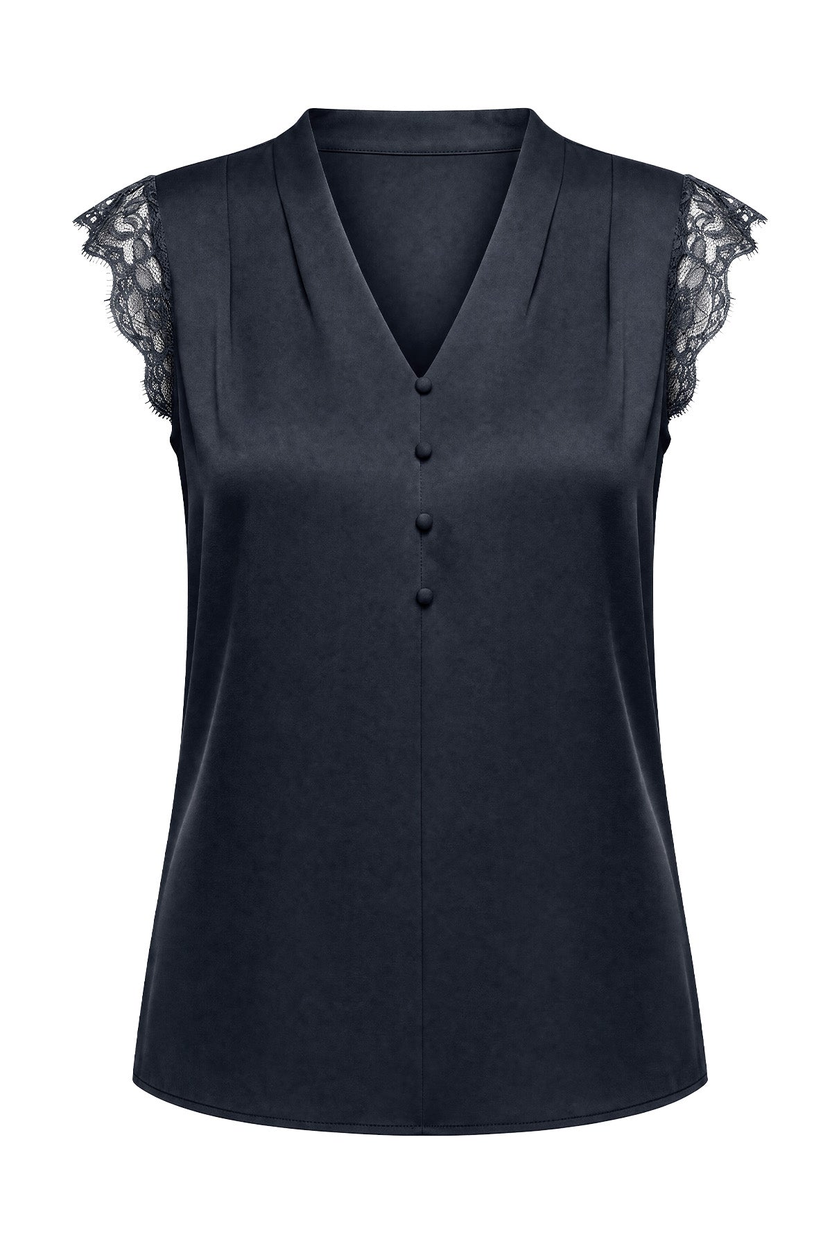 Womens Navy Silk Satin Tank Tops | CicyBell
