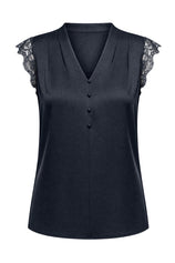 Womens Navy Silk Satin Tank Tops | CicyBell