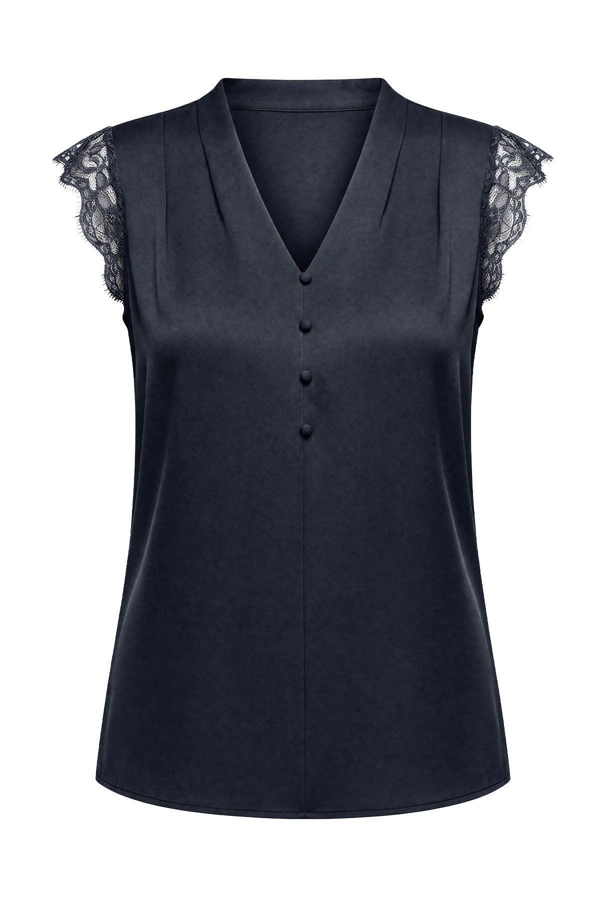 Womens Navy Silk Satin Tank Tops | CicyBell