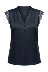 Womens Navy Silk Satin Tank Tops | CicyBell