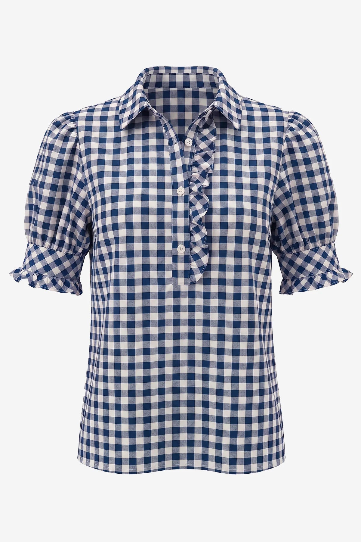 Womens Navy Summer Gingham Tops | CicyBell