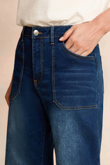 Cicy Bell Womens Navy Wide Leg Jeans