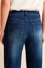 Cicy Bell Womens Navy Wide Leg Jeans