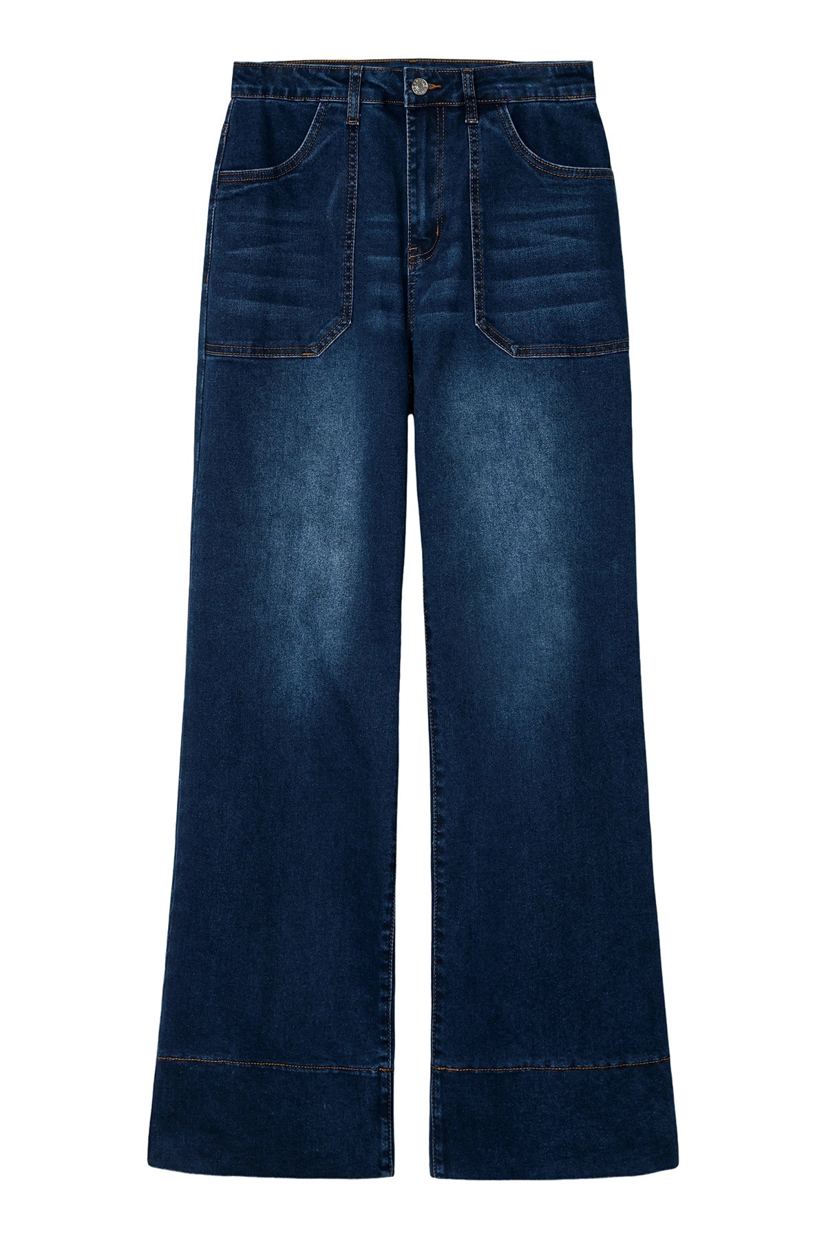 Cicy Bell Womens Navy Wide Leg Jeans
