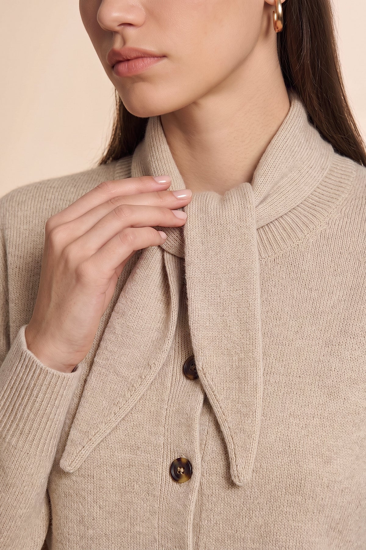 Womens Oatmeal Button Down Cardigans | CicyBell