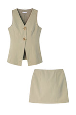 Womens Olive Green 2 Piece Skirt Sets | CicyBell
