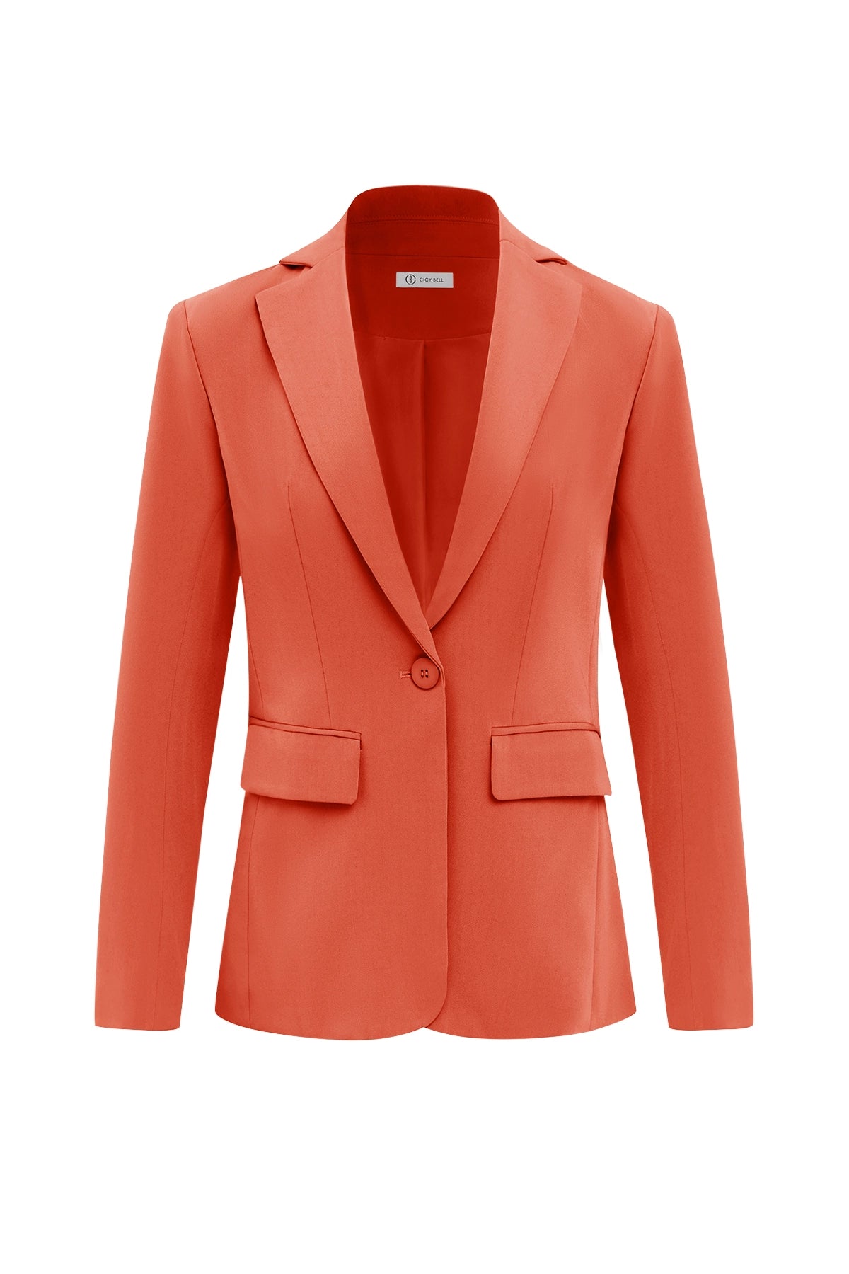 Womens Orange Casual Work Blazers | CicyBell