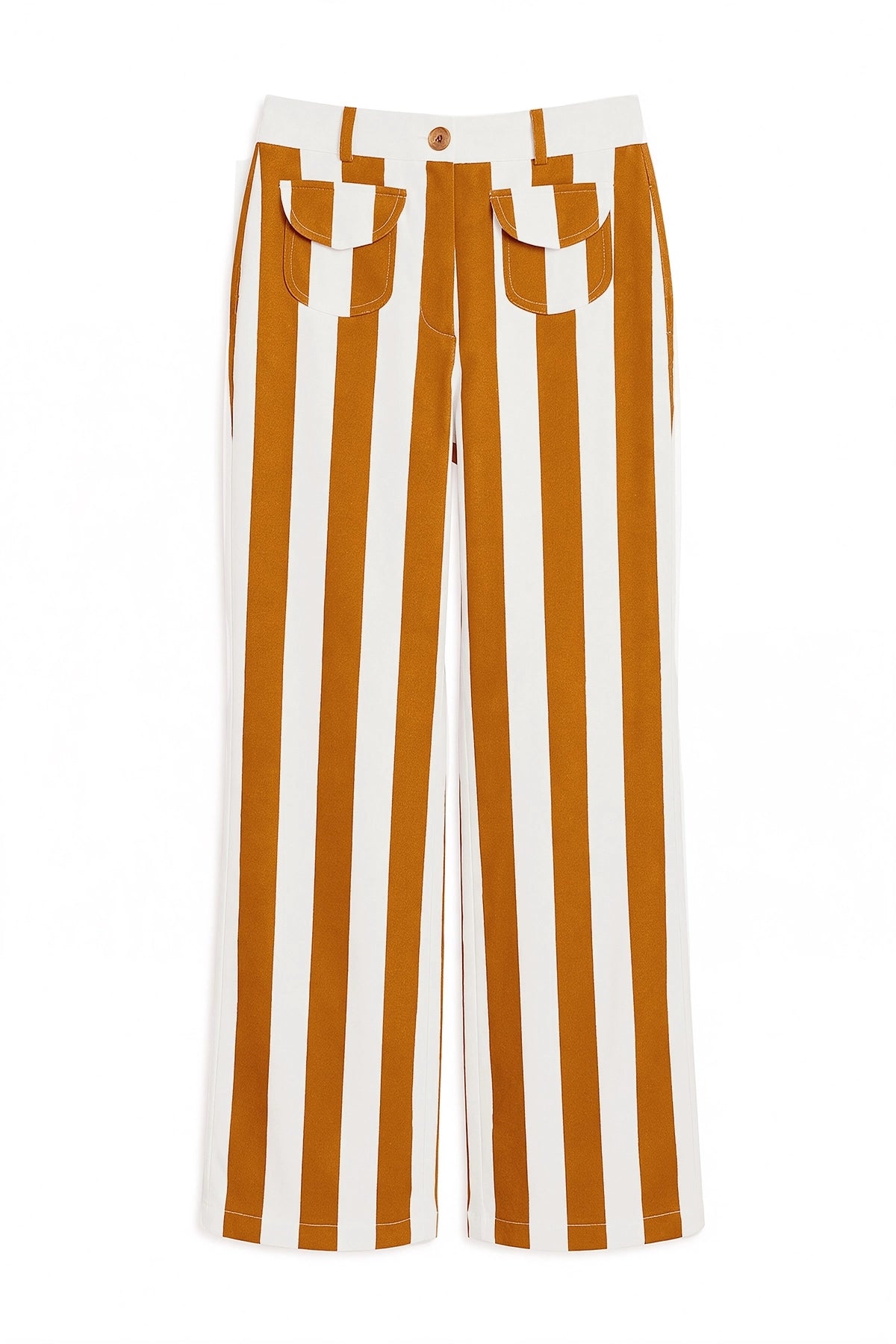 Womens Orange Striped Wide Leg Jeans | CicyBell