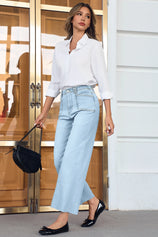 Cicy Bell Womens Pale Blue Straight Leg Jeans