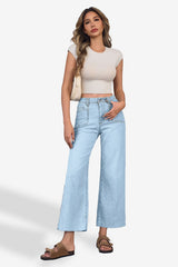Cicy Bell Womens Pale Blue Straight Leg Jeans