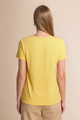 Womens Pastel Yellow Short Sleeve Shirts | CicyBell