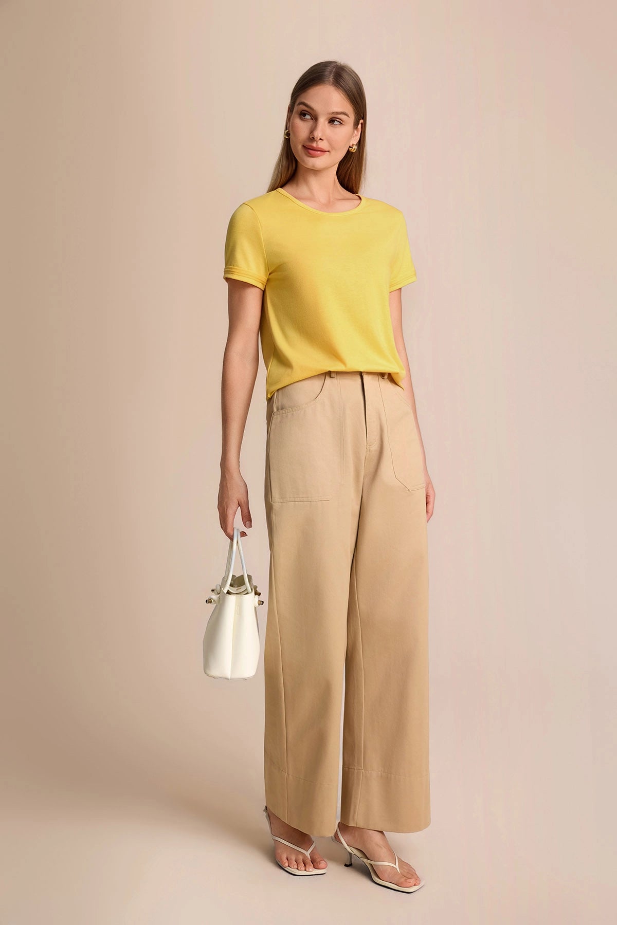 Womens Pastel Yellow Short Sleeve Shirts | CicyBell