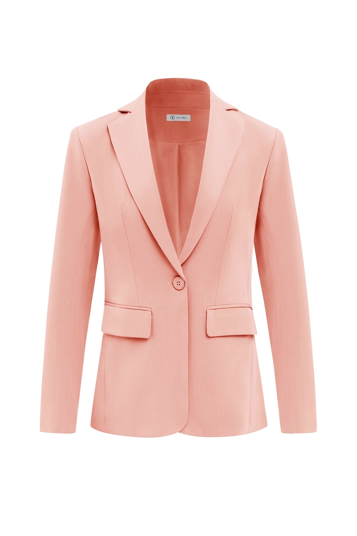 Womens Peach Pink Casual Work Blazers | CicyBell